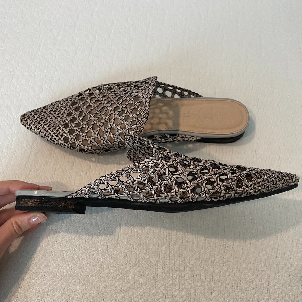 Braided Silver Sandal Mule | Size 9